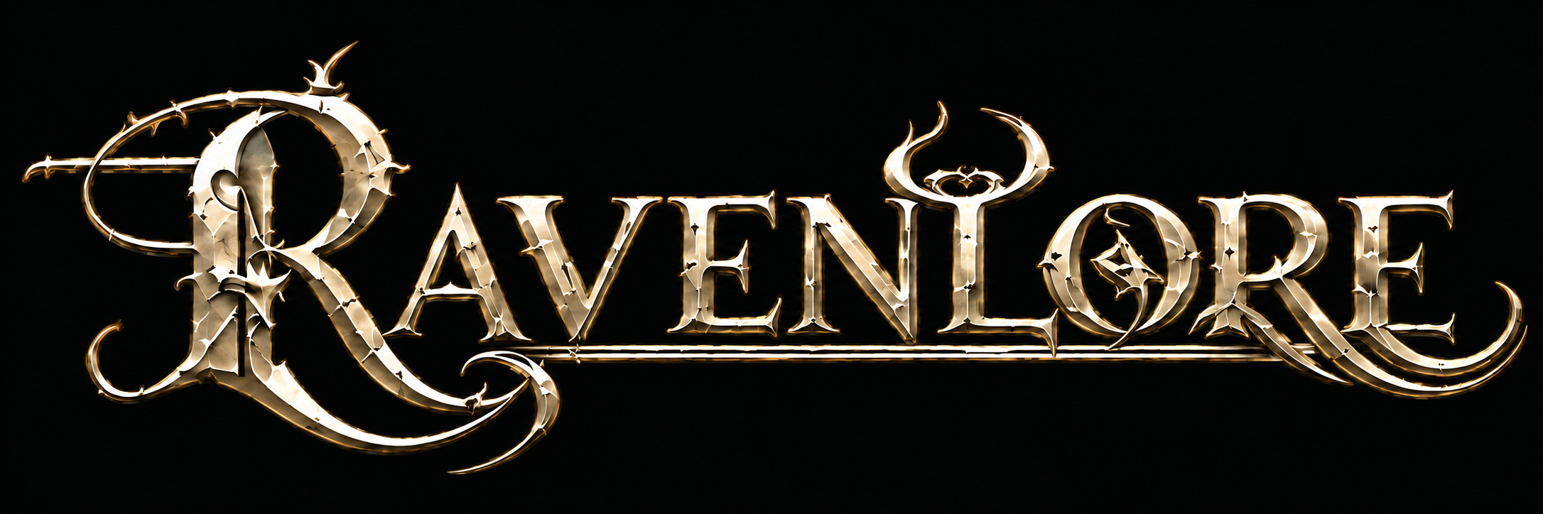 Ravenlore official wordmark on black
