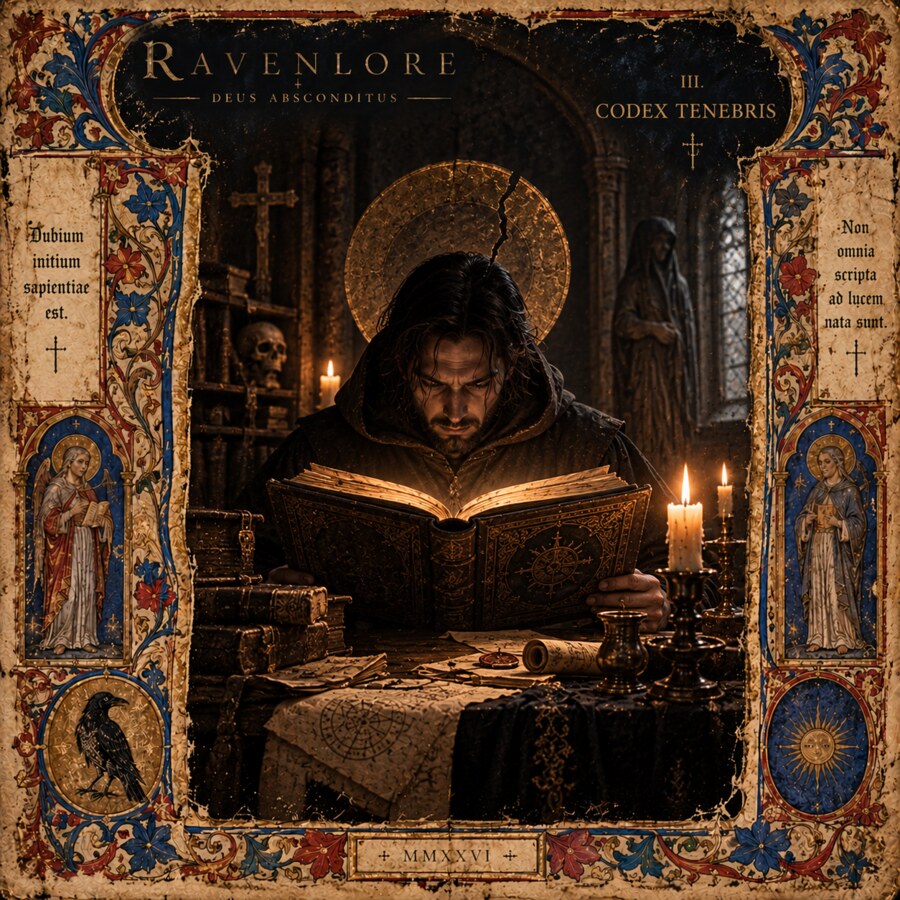 Illuminated manuscript artwork for Codex Tenebris